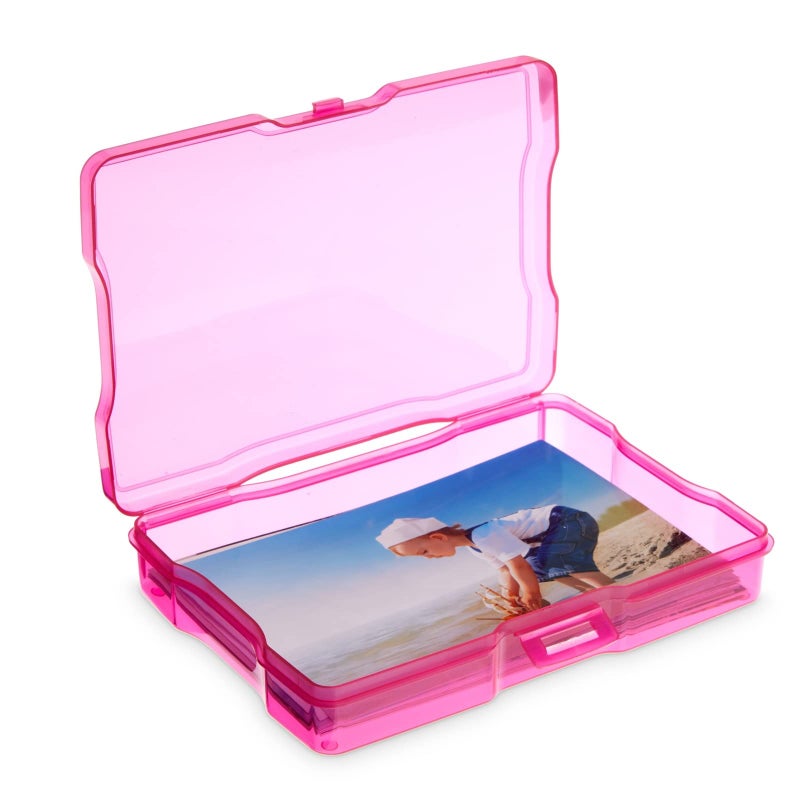 Paper Junkie Photo Storage Box - 4 x 6 in Clear Plastic & 6 Multicolor Inner Cases - Snap-Close Photo Storage Containers & Sticker Box - Image 4